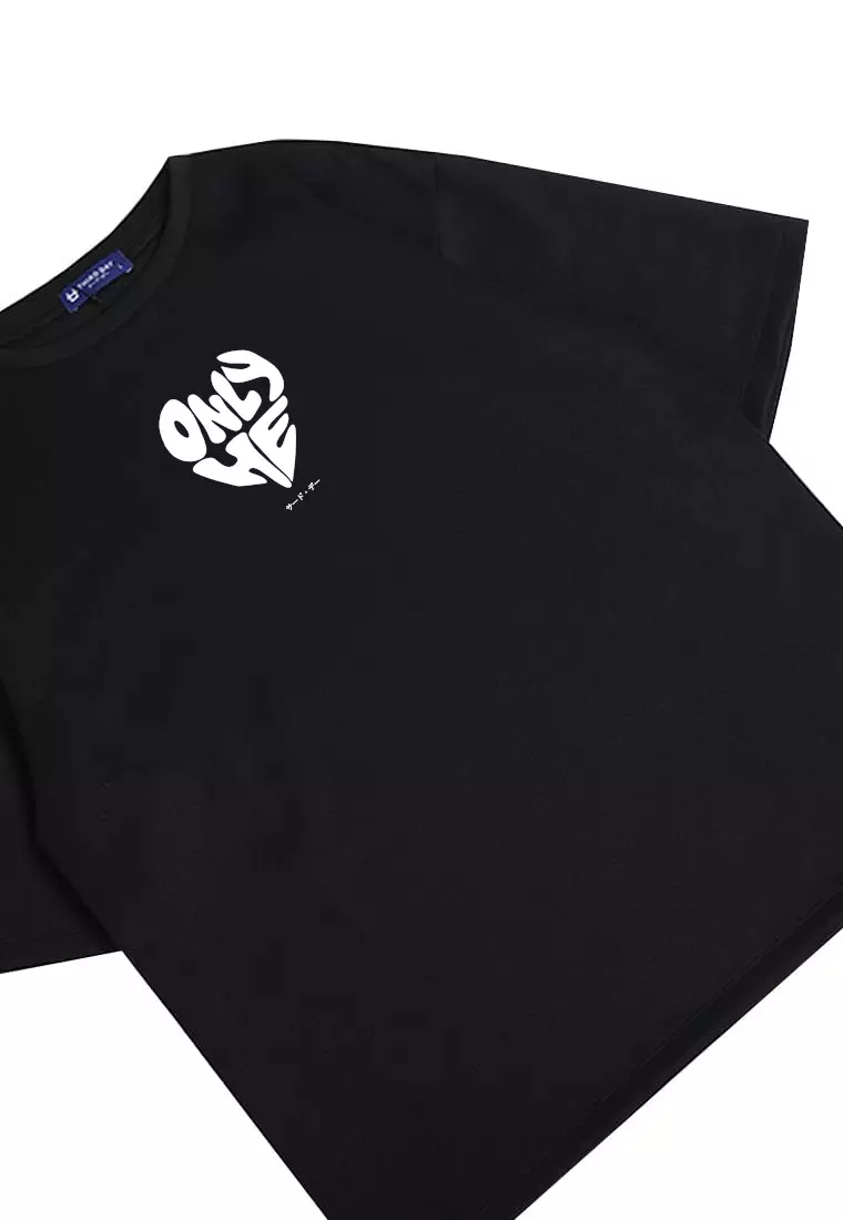 MTU27 kaos couple pasangan terbaru oversize bahan tebal scubalux "only he" hitam