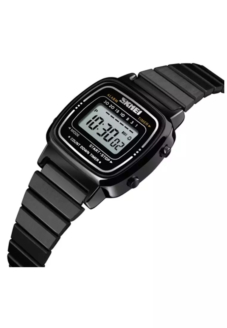 Jam Tangan Casual Digital Wanita Waterproof 50m Strap Tali Material Stainless Steel LA60 ORIGINAL