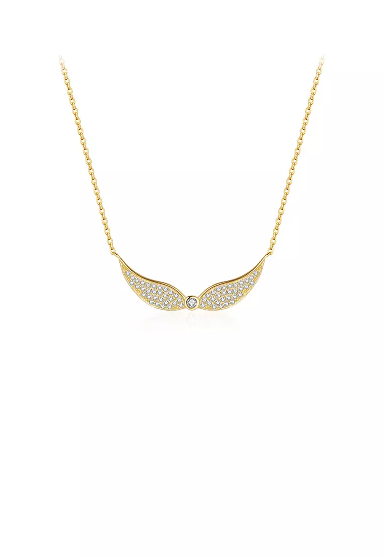 Gold angel wing pendant necklace cheap