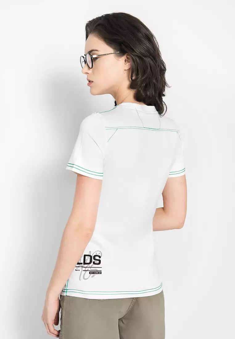 LGS - Kaos Wanita - Motif Gambar Sablon - Putih - LTS.555.T855M.019.C