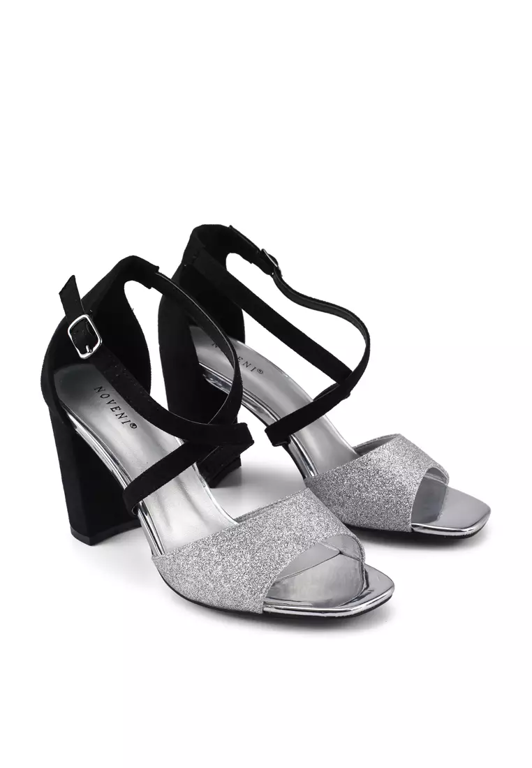 Sparkle Strappy Block Heels