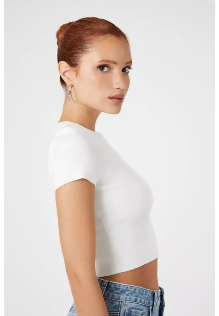 Forever 21 white cropped sweater online