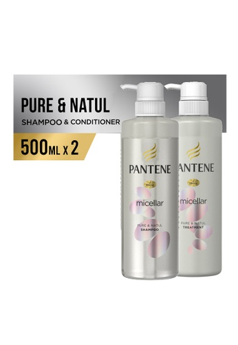 buy pantene bundle of 2 pantene shampoo micellar water pure natul 500ml conditioner 500ml 2021 online zalora singapore
