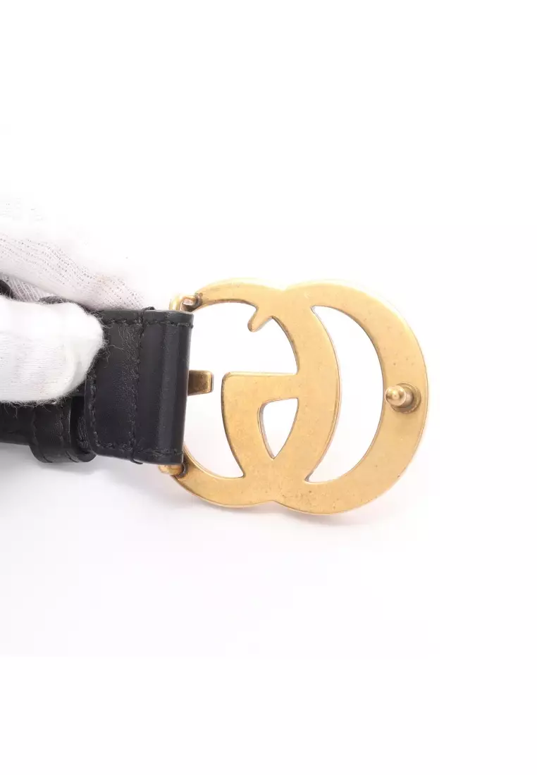Buy Gucci Pre loved Gucci GG Marmont belt leather black 2024