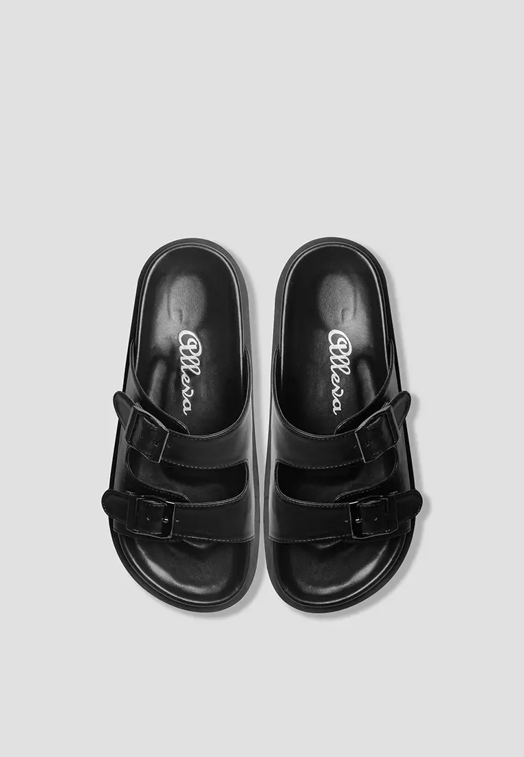 Benedetta Full Black Slide Sandals