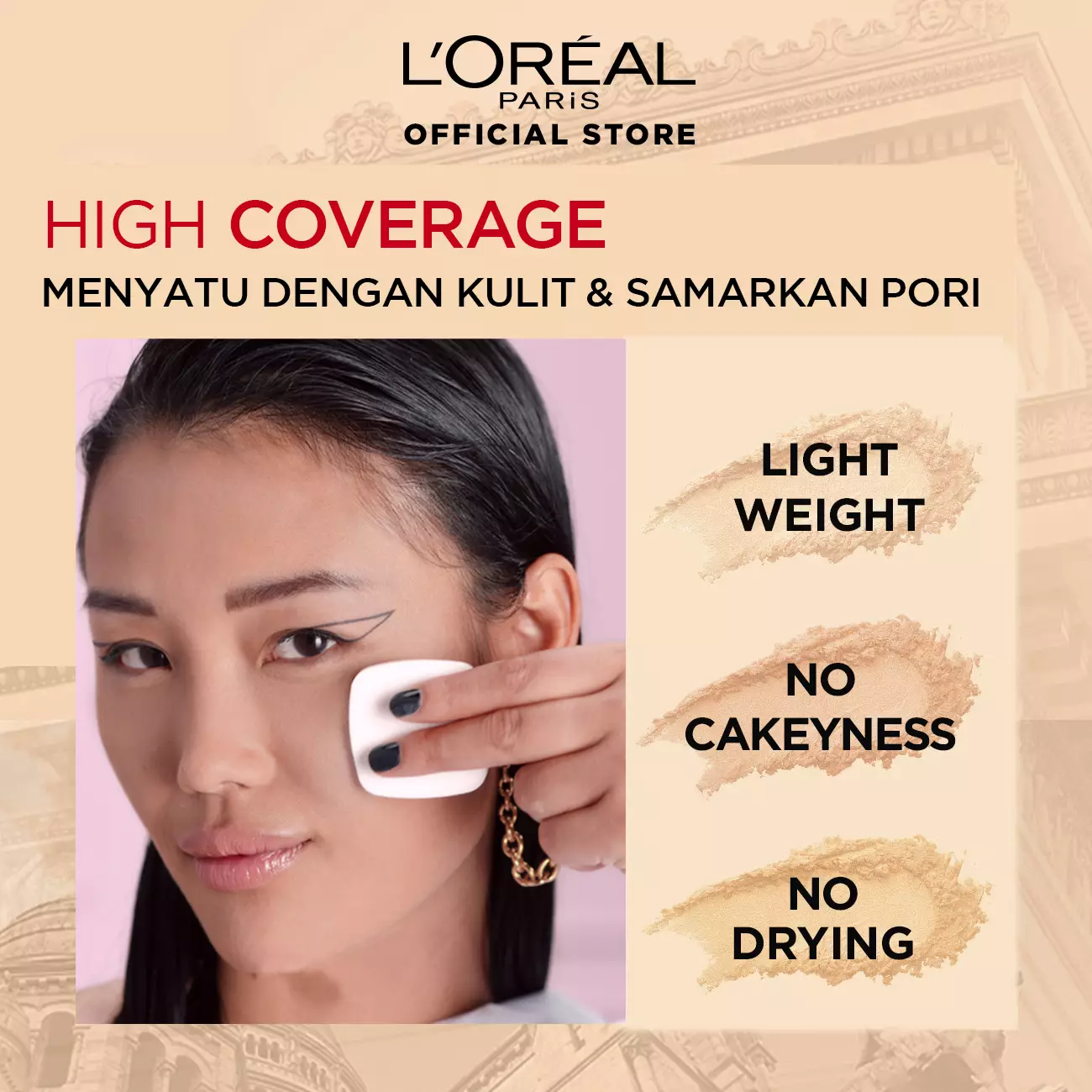 L’Oreal Paris Infallible Oil Killer High Coverage Powder - 105 Fair Linen