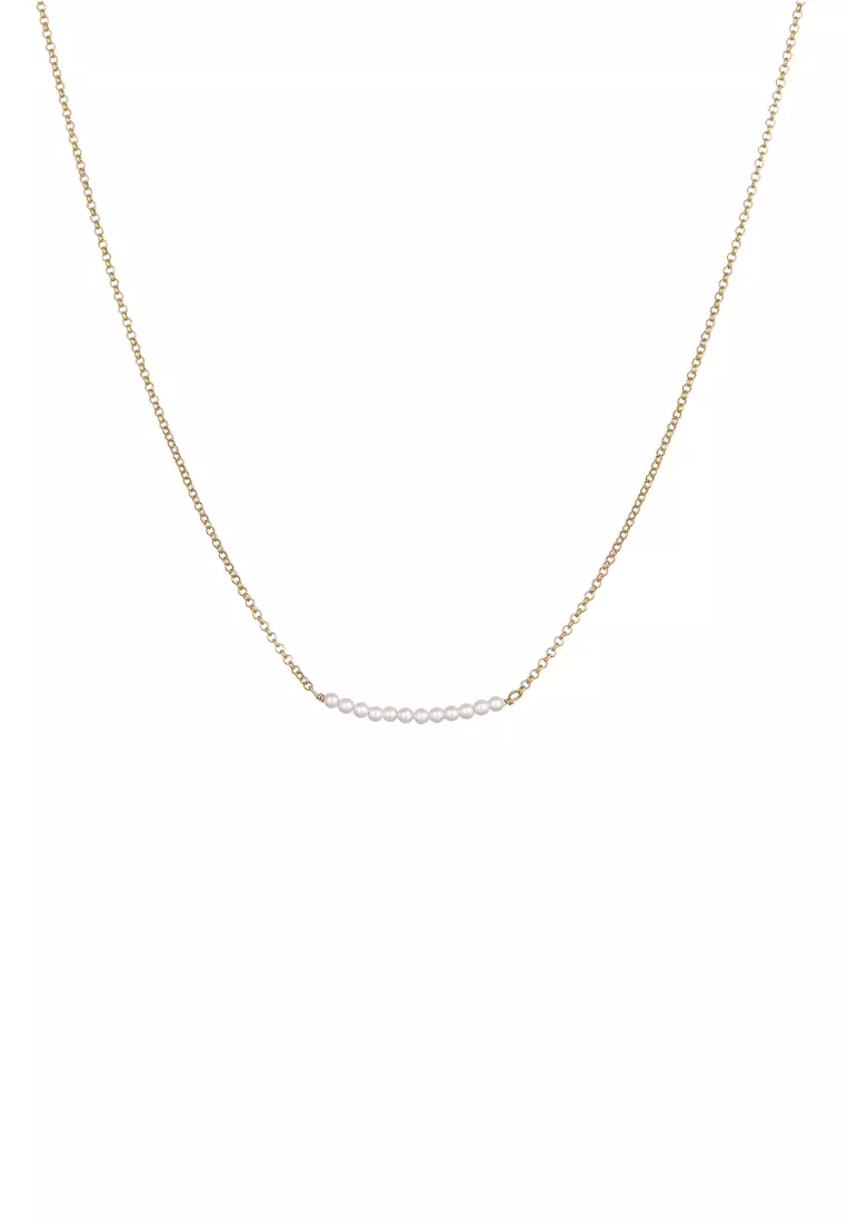 Necklace Choker Pearls Gold Plated Embellished With Crystals By Swarovski®