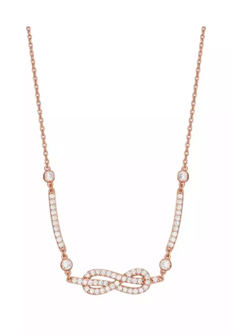 鍍玫瑰金色銅製閃石女士項鏈 (EGS3108221)