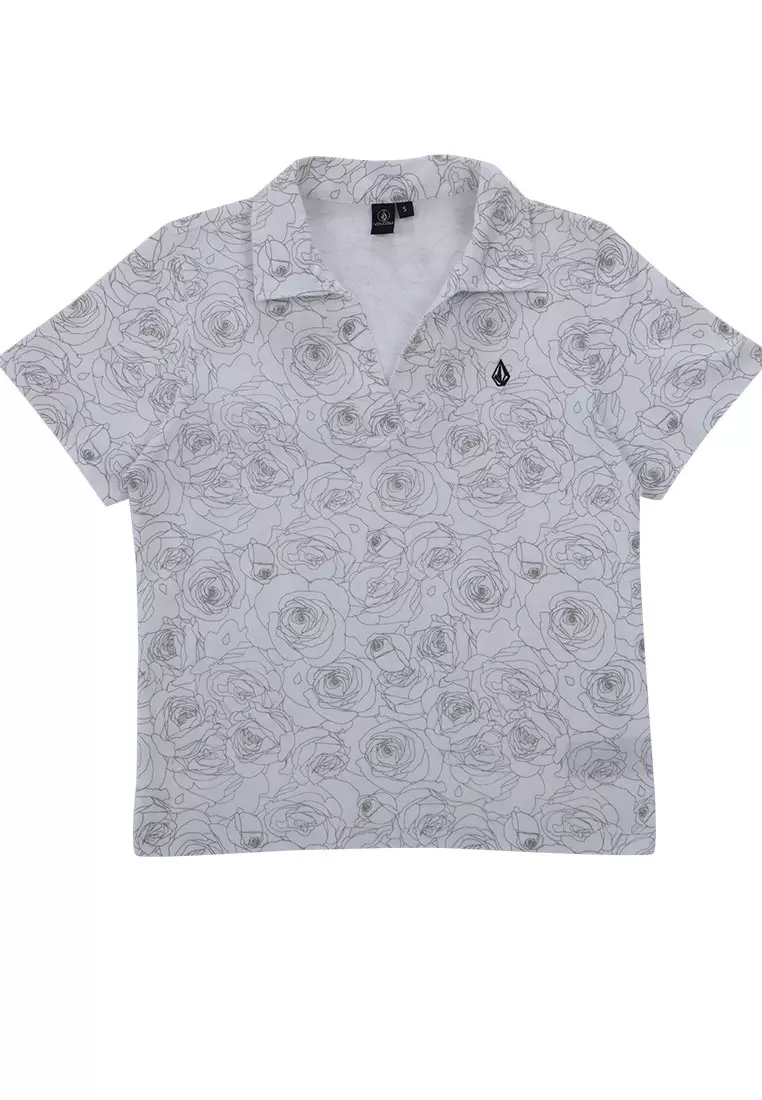 GPL STONE AND ROSES SHORT SLEEVE POLO WHITE