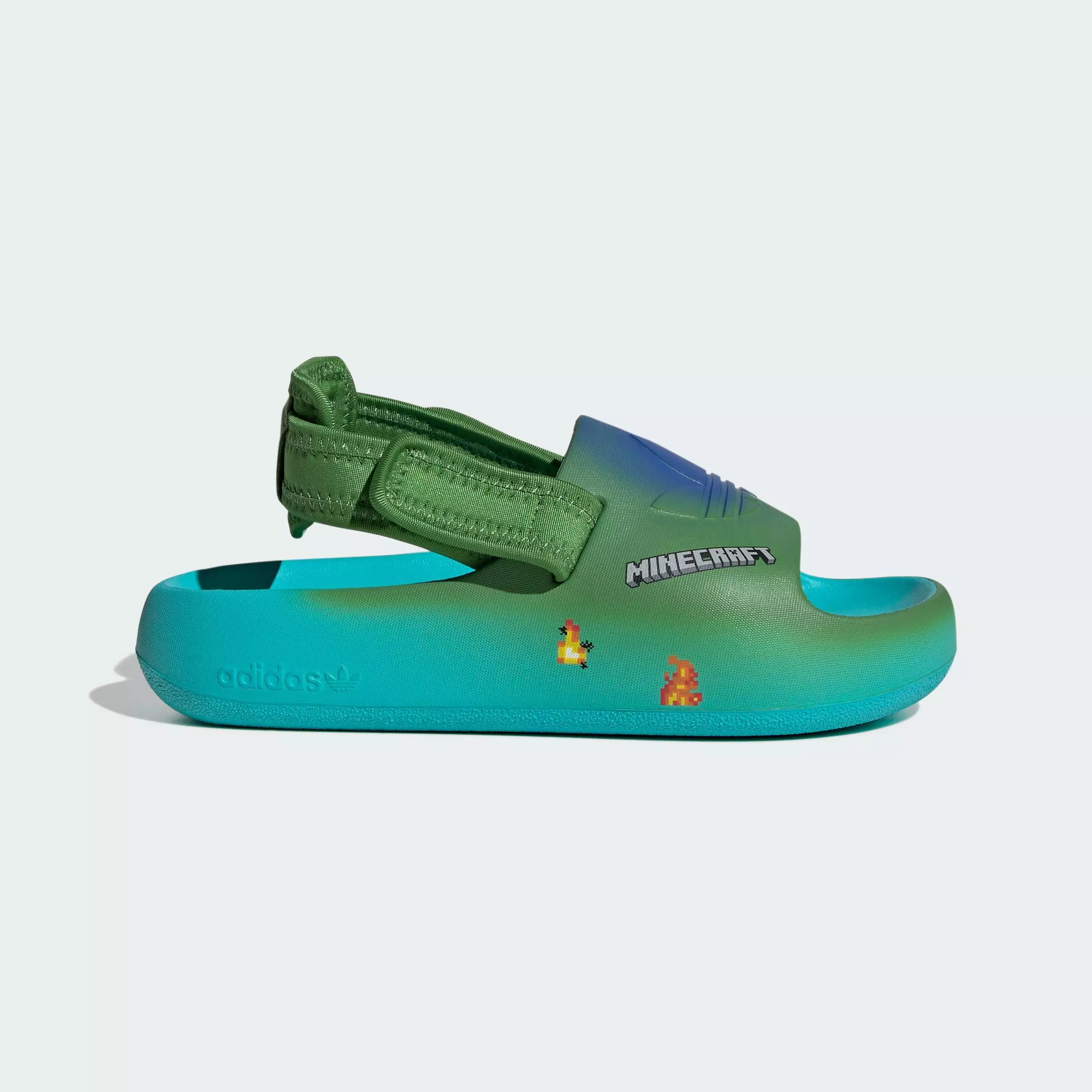 Lifestyle Adifom Adilette X Minecraft Slides Kids Unisex Turquoise JQ6470