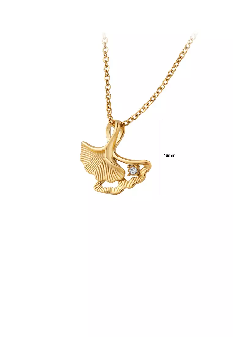 Gold ginkgo leaf pendant outlet