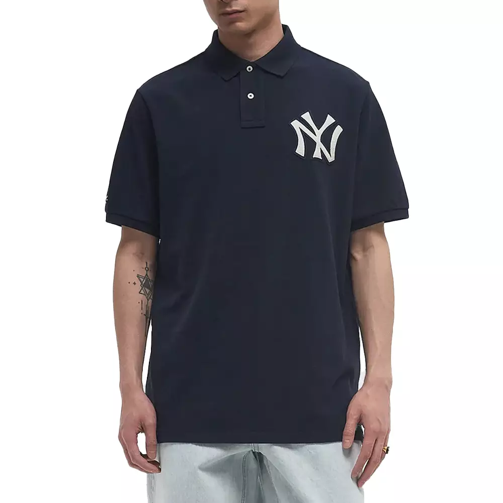 NY Yankees Cotton Polo Shirt Aviator Navy