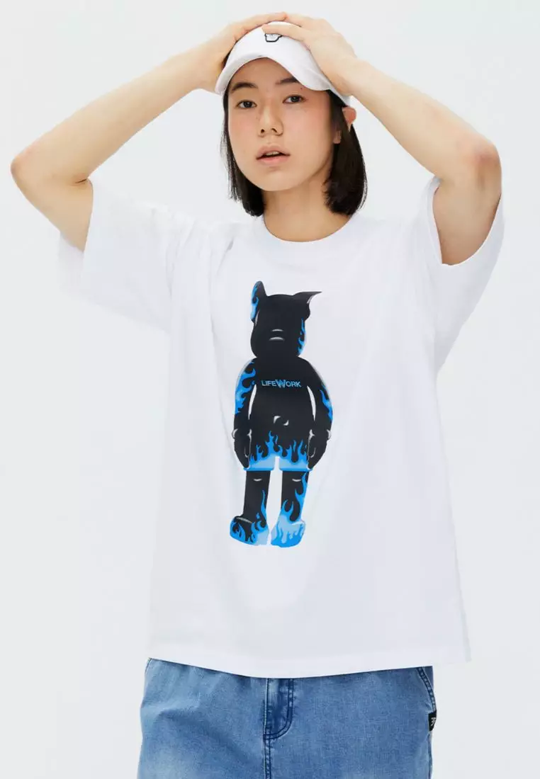 Flame Figure T-Shirt White
