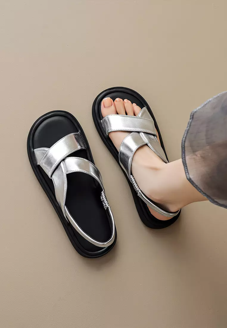 Simple Microfiber Leather Rome Sandals WW393-3