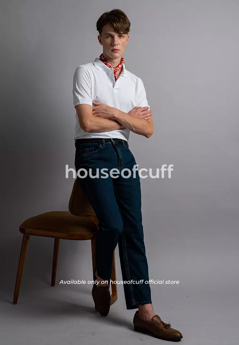 Houseofcuff Celana Jeans Reguler Fit Pria Panjang Denim Biru Gelap
