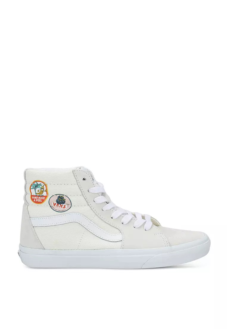 All white sale skate high vans