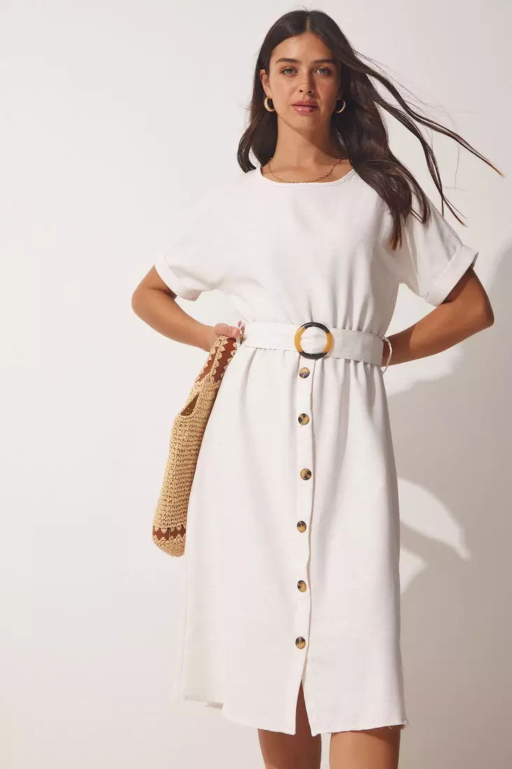 Summer Dress with Straps and Flowers