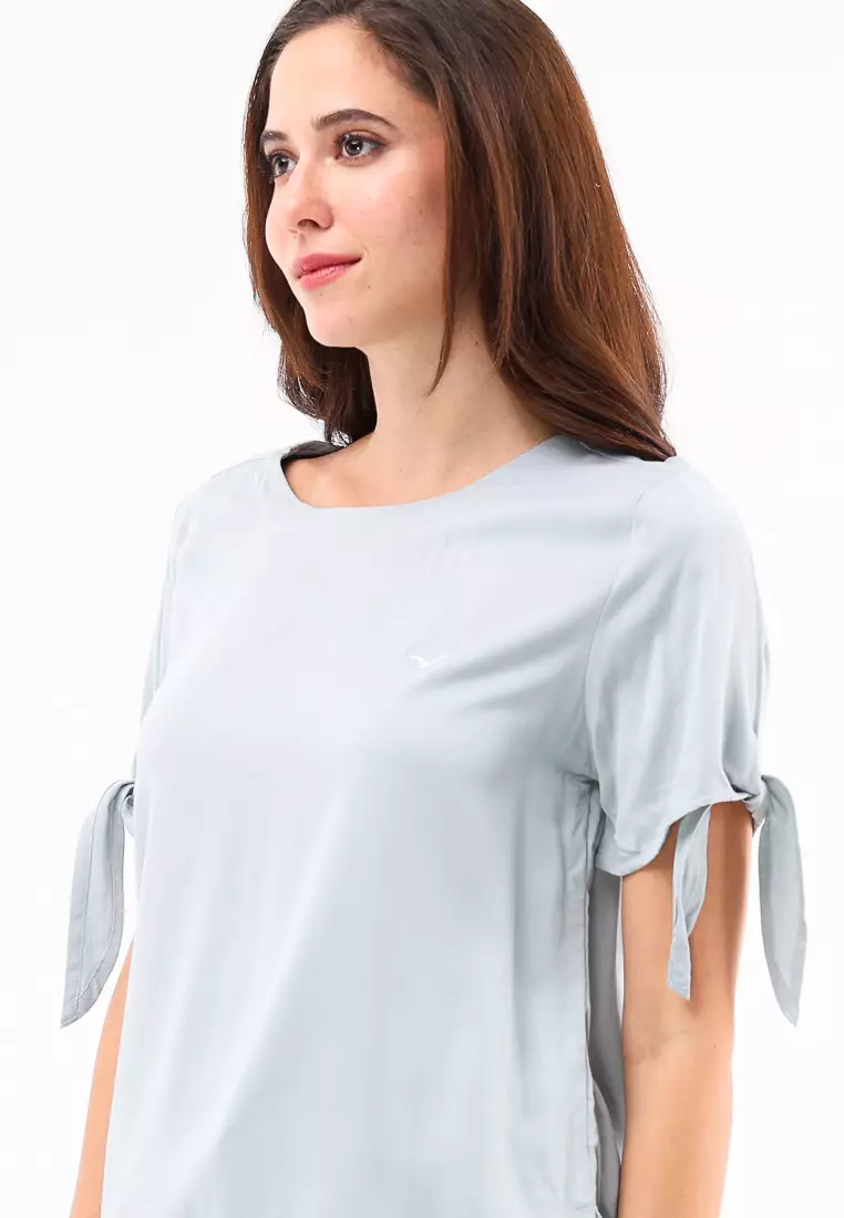 Woven Plain S.Twill Rayon Short Sleeve Blouse