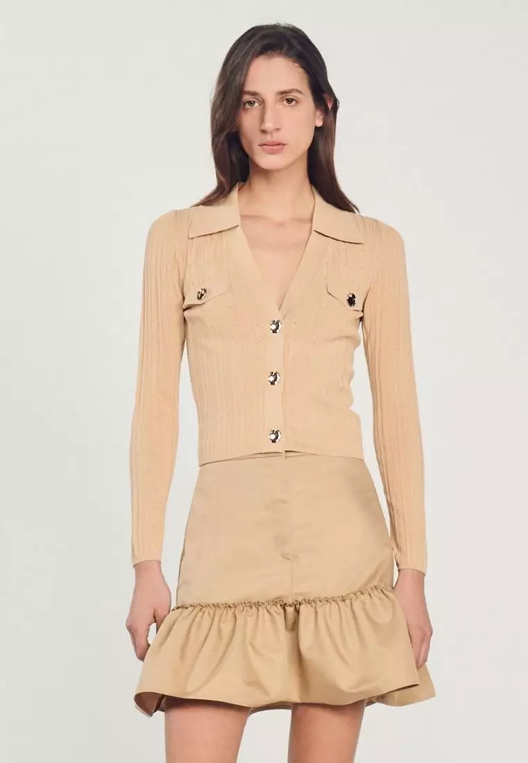 Buy Sandro Cropped Cardigan 2024 Online ZALORA Singapore