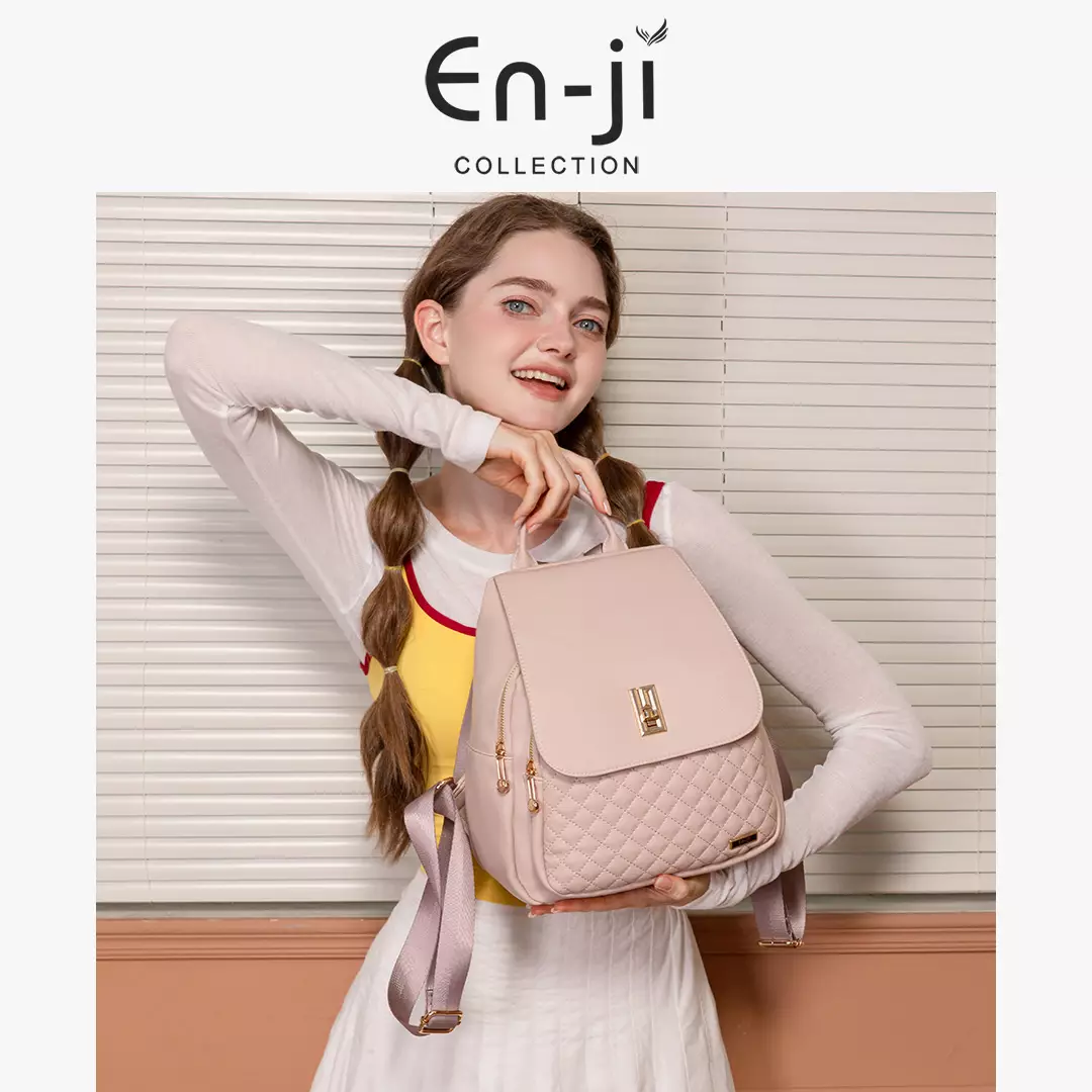 En-ji Munro Backpack Wanita Warna Cream
