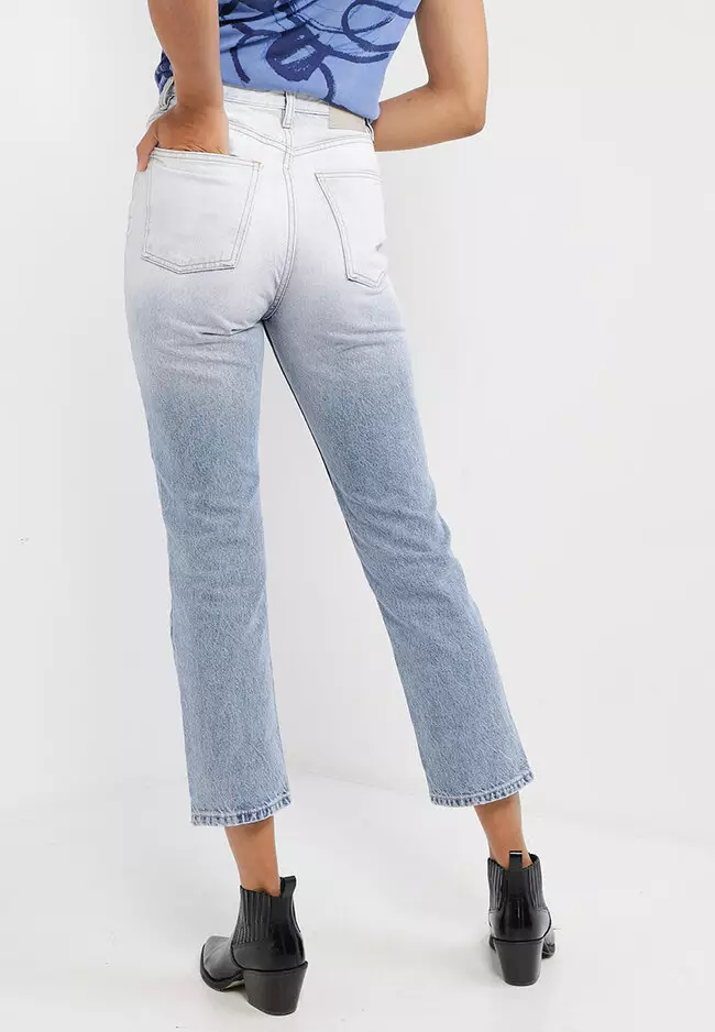 Straight Cropped Degradé Jeans