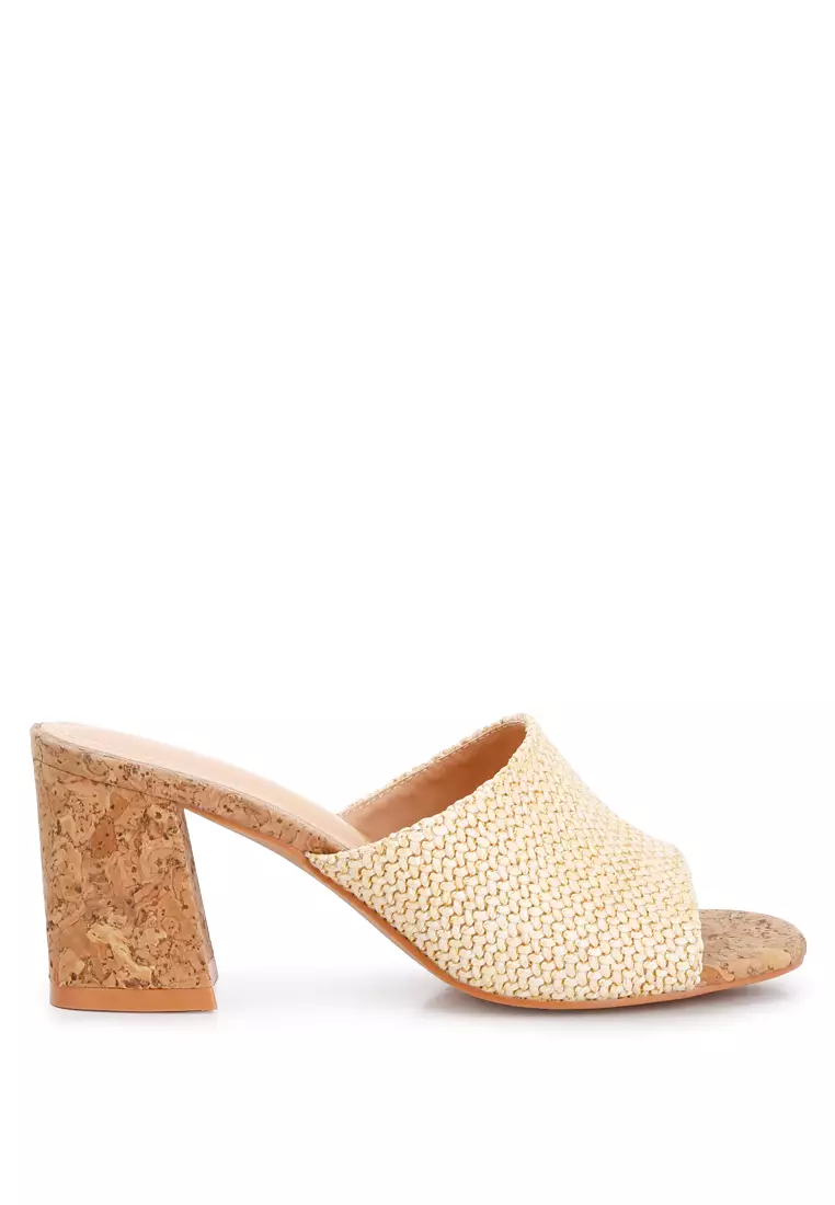 Discount on London Rag  shoes - SKU: Natural Block Heel Slip On Sandals