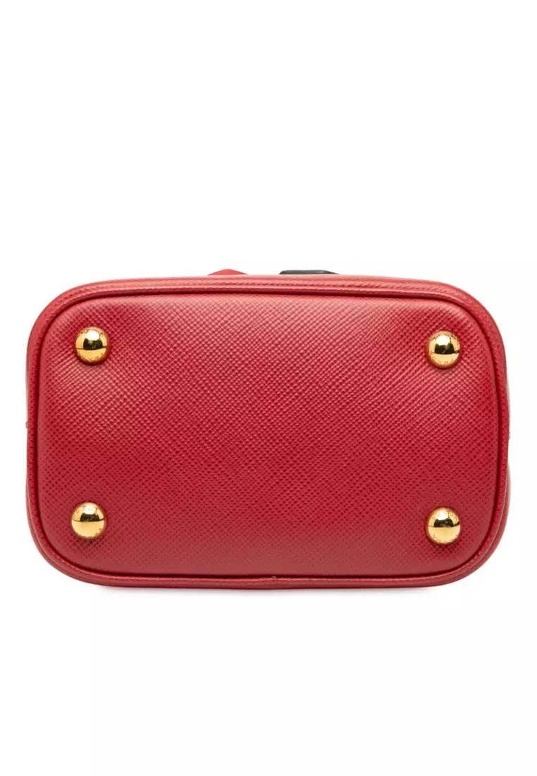Pre-Loved Prada Small Embellished Saffiano Cuir Panier Satchel