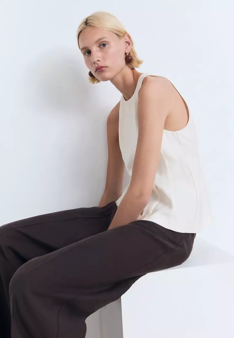 Halter-Neck Flared Top