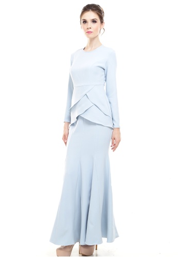 Piyona Classic Couture Kurung in Baby Blue from Rina Nichie Couture in Blue