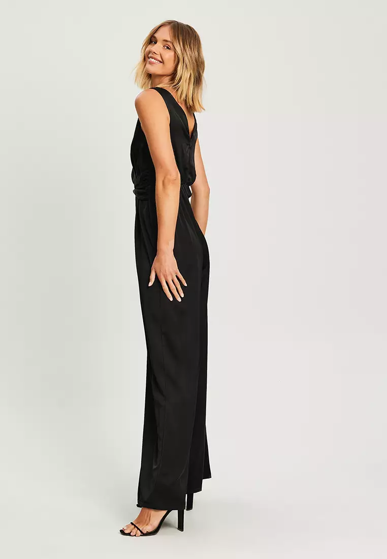 Halter jumpsuit with bow detail