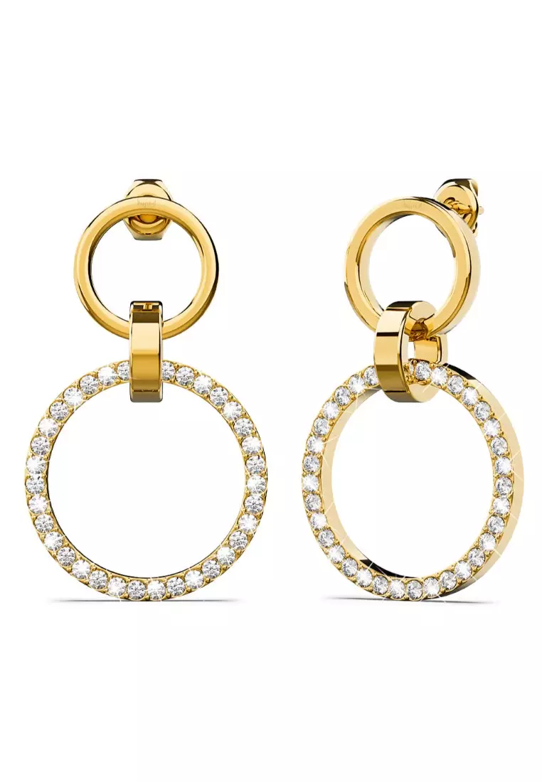 Gold swarovski sales crystal earrings