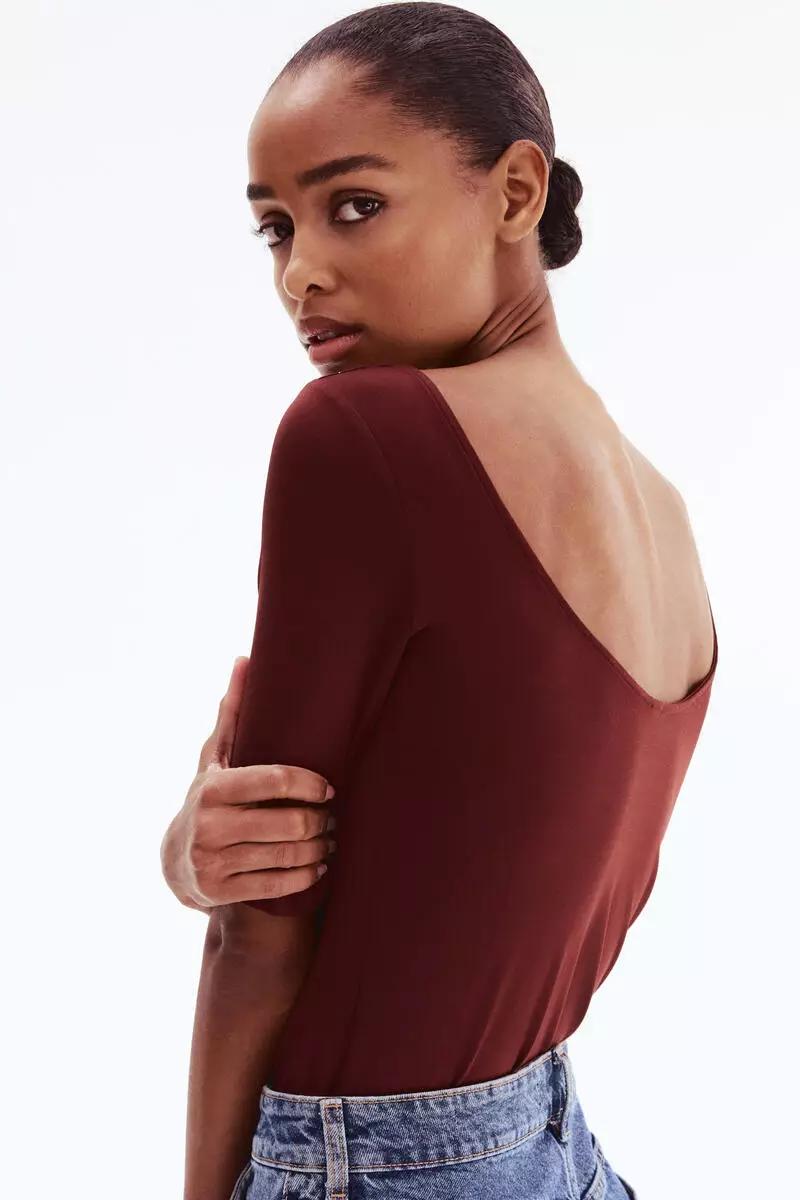 Ballerina-neckline top