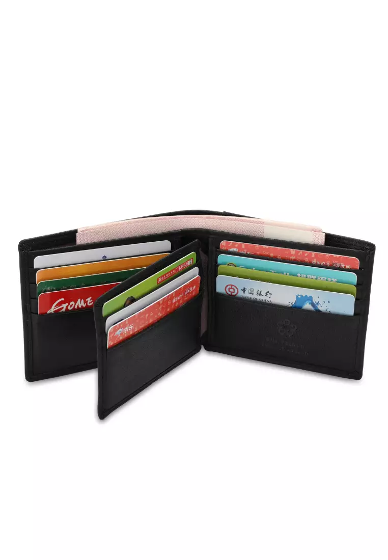 Men's Genuine Leather RFID Blocking Bi Fold Wallet