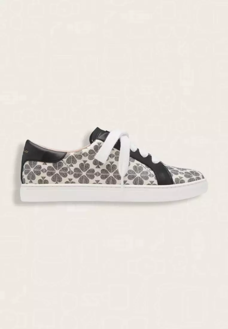 Kate Spade Erin Spade Flower Sneaker White Black