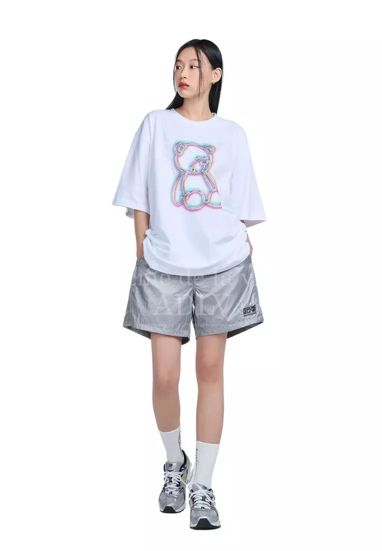 Metal Line Bear Short Sleeve T-Shirt - White