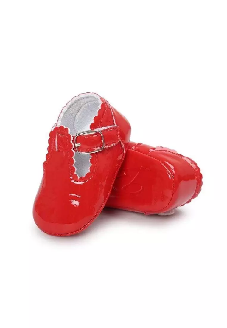 Colored Patent Tbars Shoes - Red