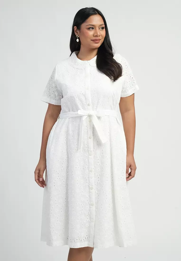 Milly by Paperdolls Cleo Eyelet Shirt Dress