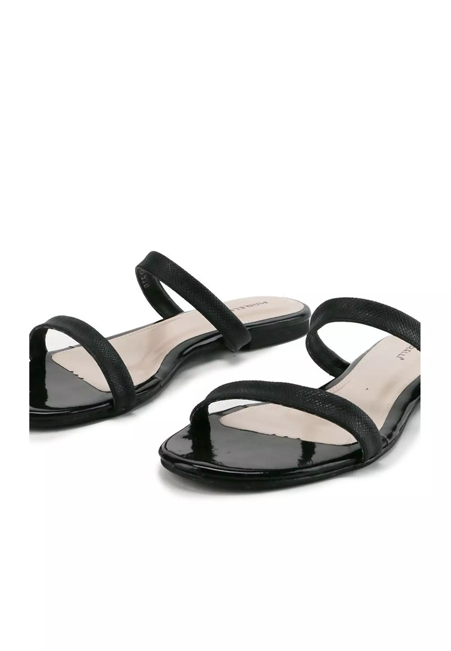 Melissa Sandal wanita Flat Slip On - Black