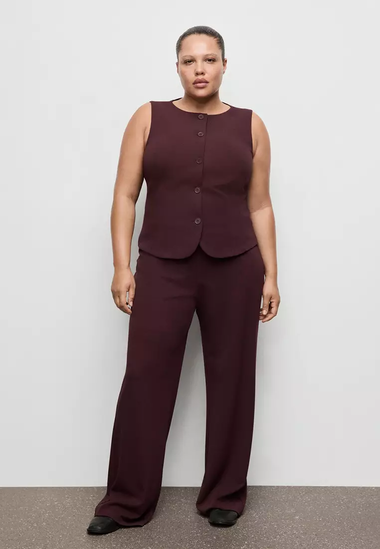 Straight Low-Rise Suit Trousers