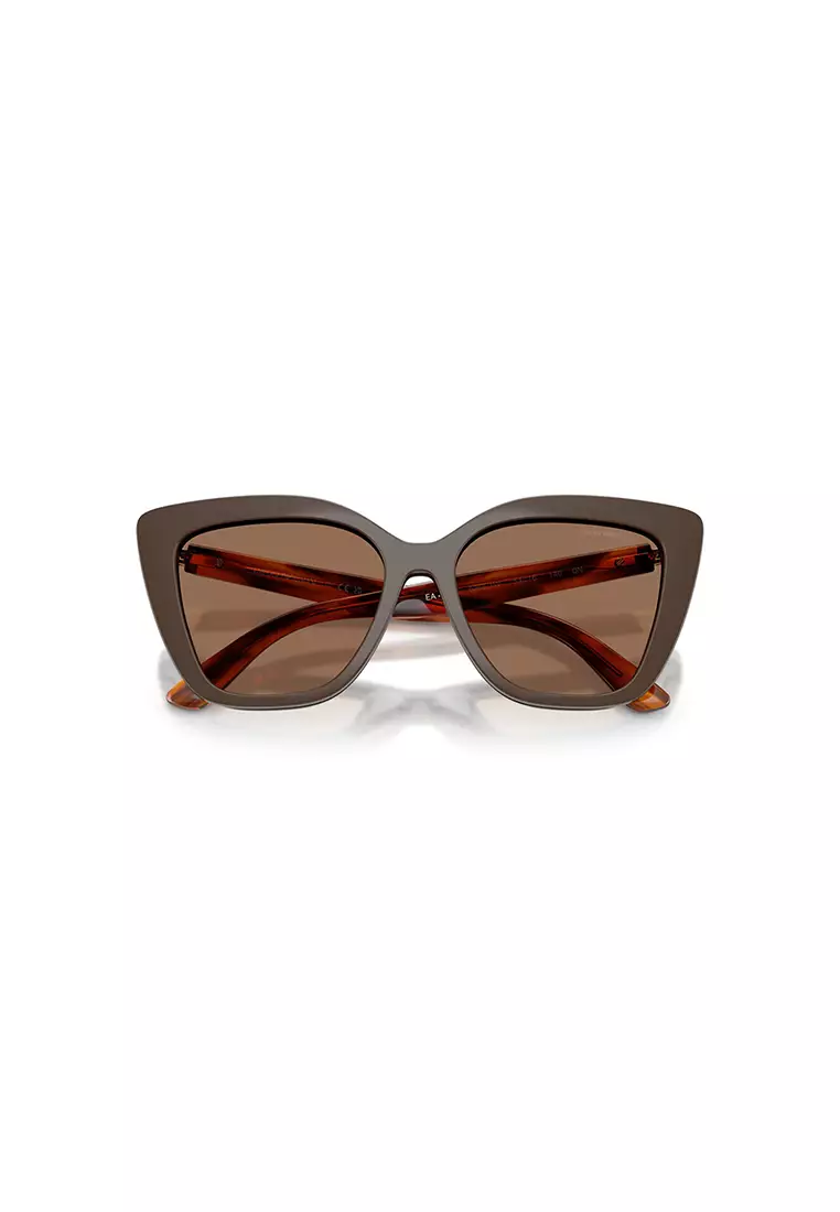 Women's Cat Eye Frame Black Injected Clip on Sunglasses - EA4254U