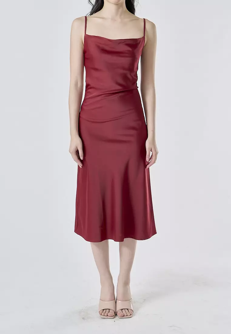 Buy Love, Ara Kailani Burgandy Cowl Neck Sleeveless Adjustable Strap ...