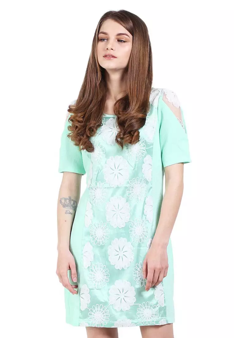 Jual VOERIN Jilly Dress Hijau Mint Original 2024 ZALORA Indonesia
