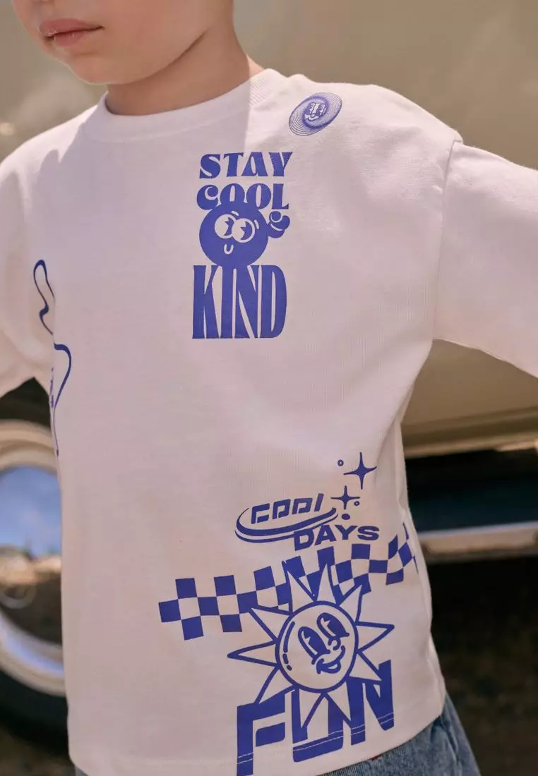 Short Sleeve Back Print 100% Cotton T-Shirt