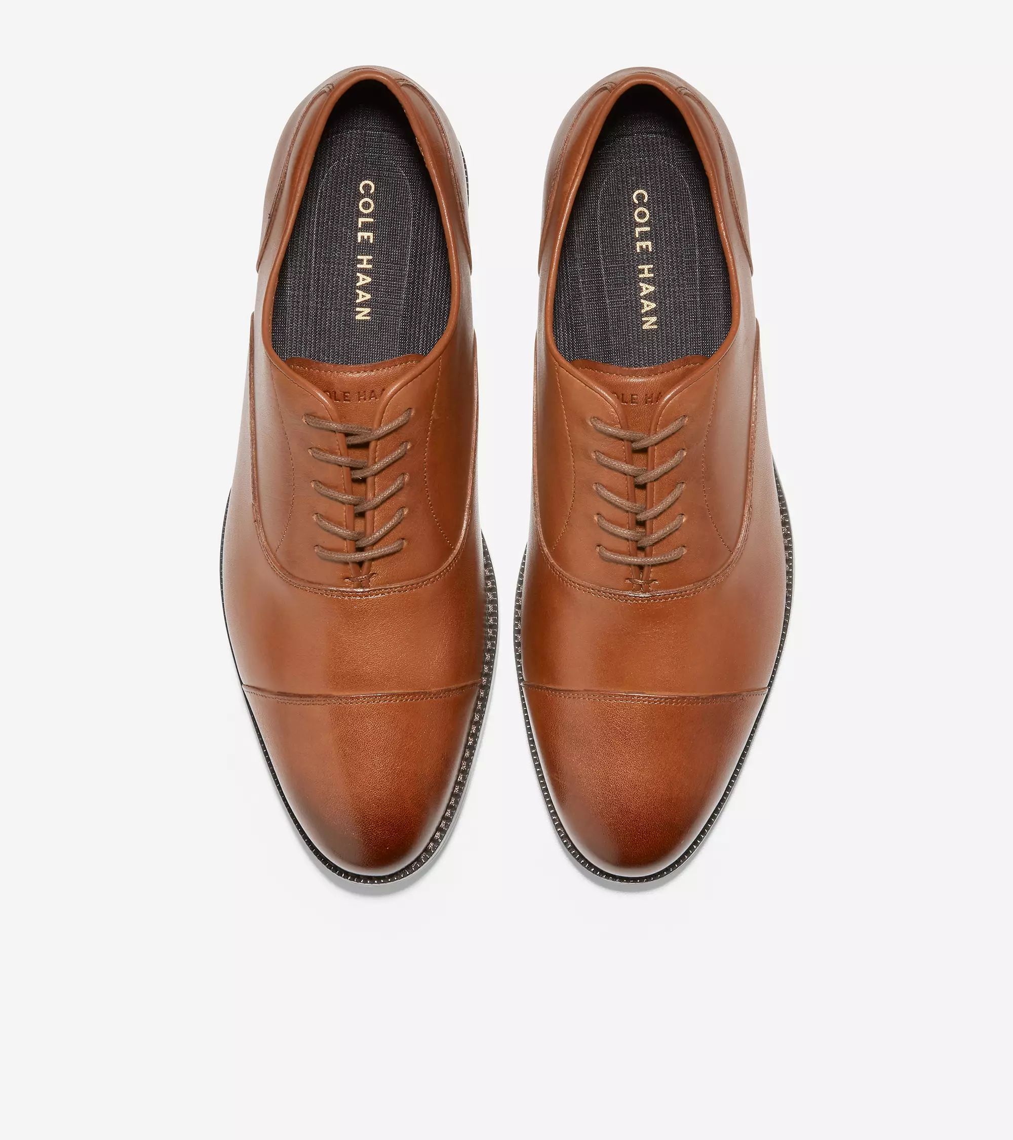 Cole Haan Man Broadway Cap Toe Oxford - Sepatu Pria (Coklat)