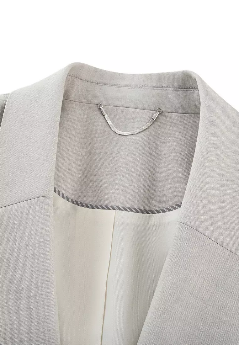 長袖修身西裝外套