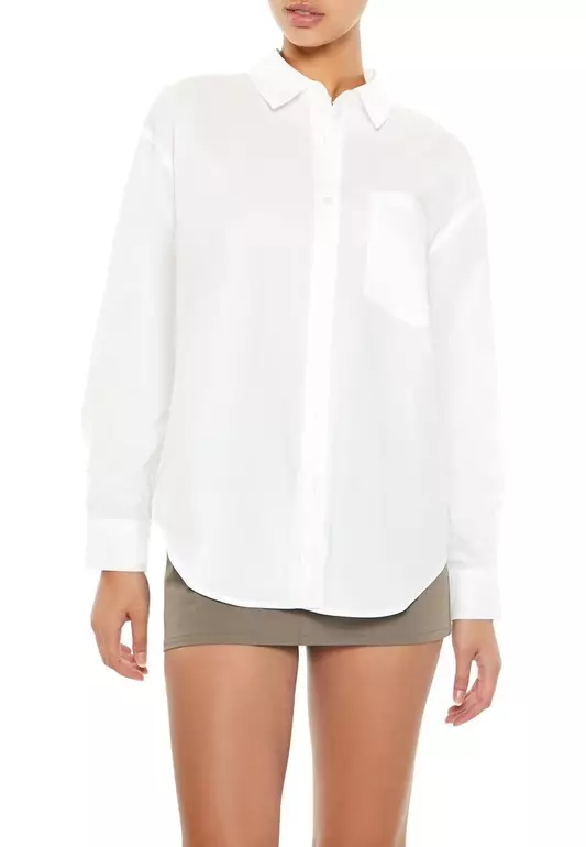 Poplin Dolphin-Hem Shirt
