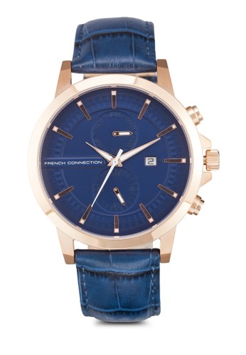 FCUK FCesprit 尺寸1270URG 皮革手錶, 錶類, 皮革錶帶