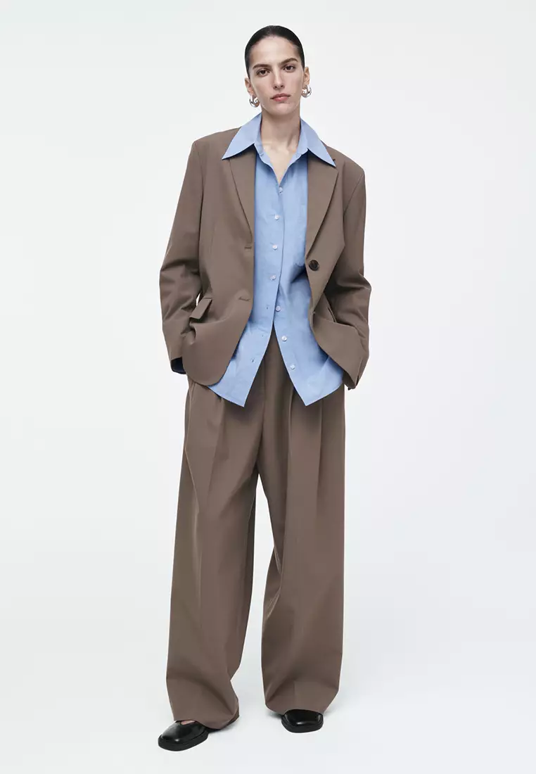 ジャケット・アウター COS Relaxed Single-Breasted Wool Blazer RELAXED-FIT SINGLE-BREASTED WOOL BLAZER - BLACK | COS