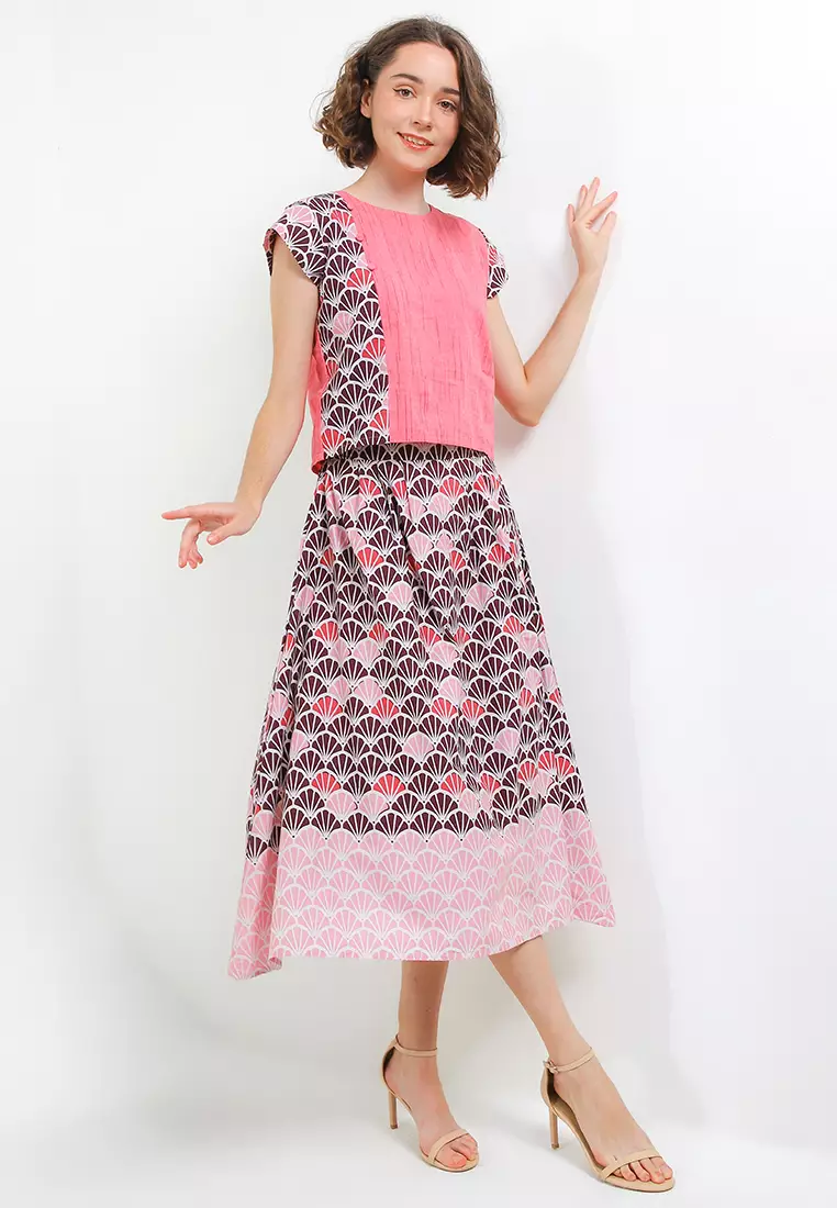 Setelan Valena Atasan Batik Blouse dan Bawahan Rok Batik