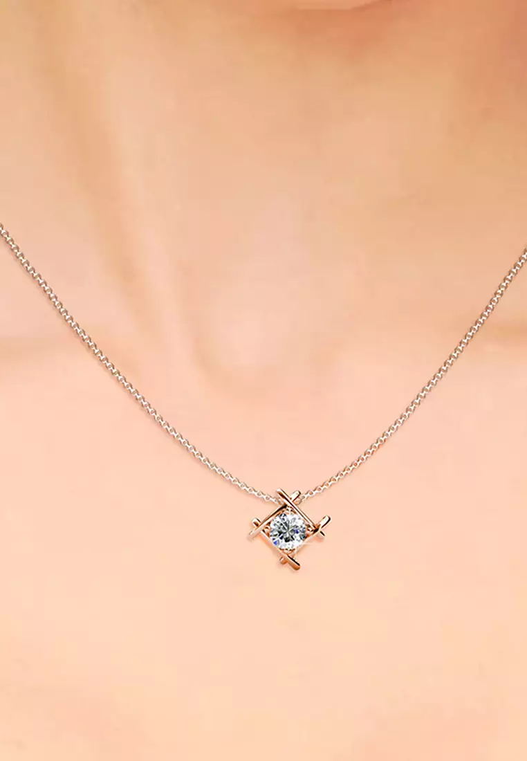 Majestic Beauty Necklace Embellished with SWAROVSKI® crystals-Rose Gold/Clear